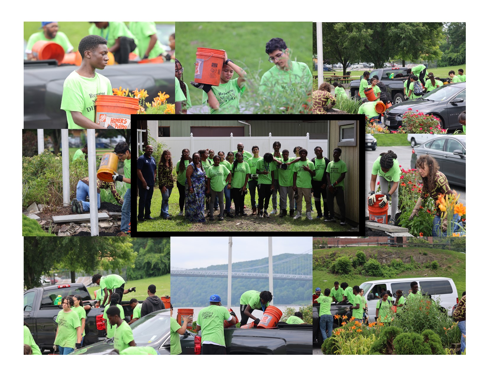 SYEP participants gardening and beautifying a local park